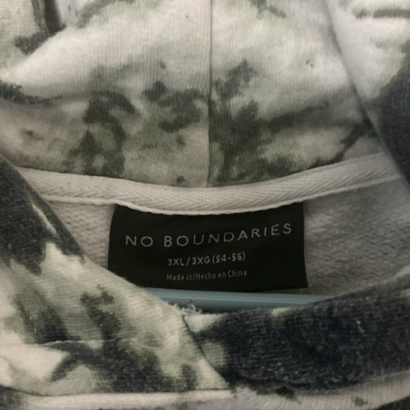 No Boundaries Black and White Tie-Dye Hoodie - Picture 2 of 3